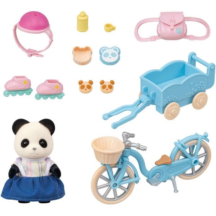 Image of La ragazza Panda, la sua bici e il suo trailer - Famiglie Sylvanian - 5652 - da 3 anni