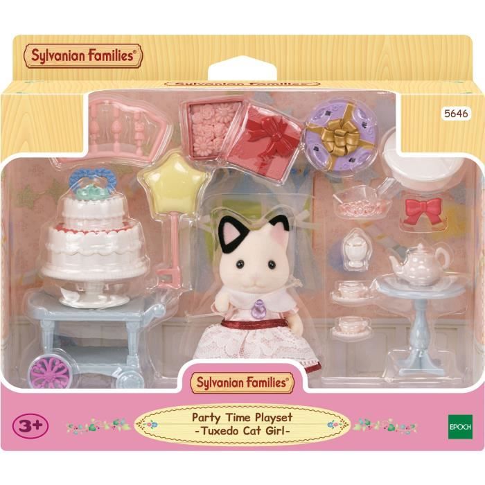 Image of La ragazza con il gatto a due colore e il suo snack di compleanno - Famiglie Sylvanian - 5646 - da 3 anni