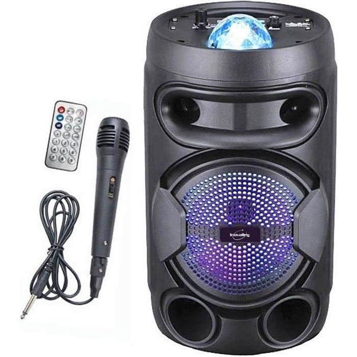 Image of INOVALLEY KA02 BOWL - Altoparlante luminoso Bluetooth 400W - Funzione karaoke - Sfera caleidoscopio LED multicolore - Porta USB, Micro-SD