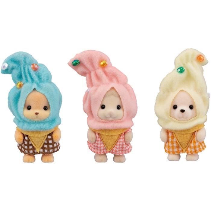 Image of Il trio di bambini in costumi di crema vetrati - Famiglie Sylvanian - 5593 - da 3 anni