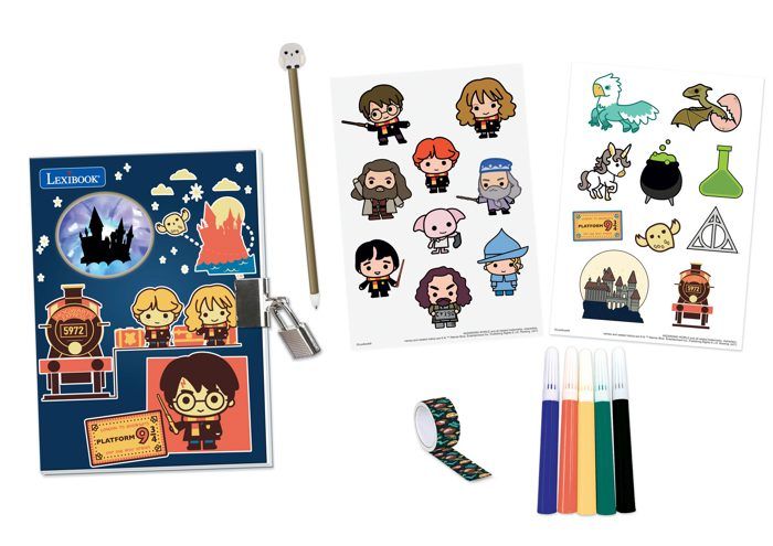 Image of HARRY POTTER - Agenda Elettronica - Effetti luce e accessori (adesivi, bacchetta magica, pennarelli, nastro adesivo)