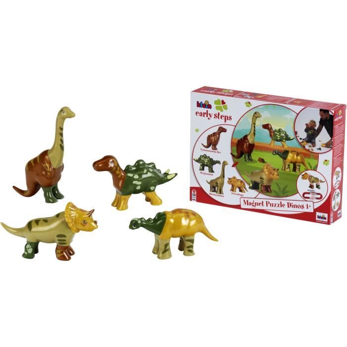 Image of Giocattolo magnetico - KLEIN - 4 dinosauri grandi Funny Puzzle, 1+ - Stimola la creatività e la manualità!