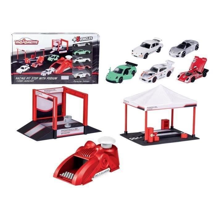 Image of Giocattolo - Majorette - Stand e Podio Porsche Racing - 5 Veicoli - A partire da 3 anni
