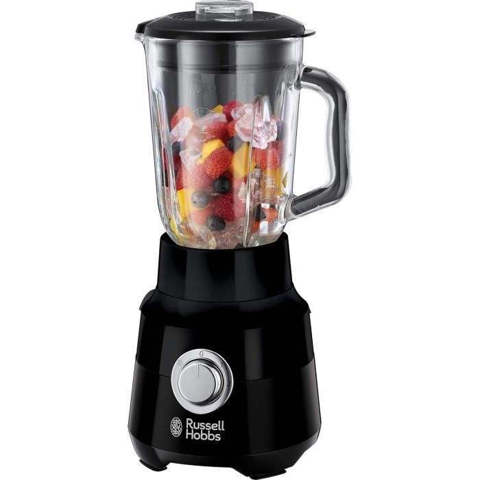 Image of Frullatore - RUSSELL HOBBS - Nero opaco 24722-56 - 650 W - Nero opaco - Ciotola in vetro da 1,5 L - 2 velocità + impulso