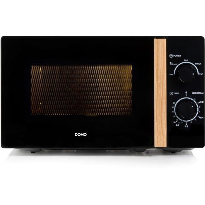Image of Forno microonde DOMO DO2820 - 20L - 700W - Timer 35 min - Funzione scongelamento - L44 x P35,8 x H 25,8 cm - Finitura legno nero
