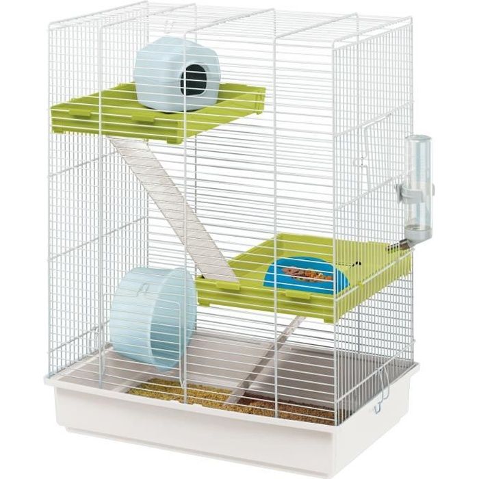 FERPLAST Cage Hamster Tris - 46x29x58 cm - Bianco - Per criceto