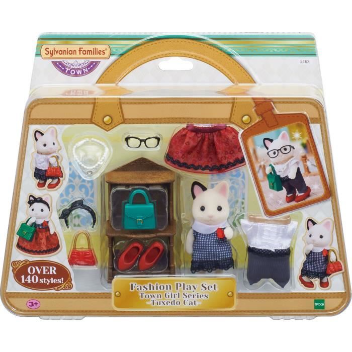 Image of FAMIGLIE SYLVANIAN 5462 La valigia alla moda e la sorella maggiore Gatto bicolore