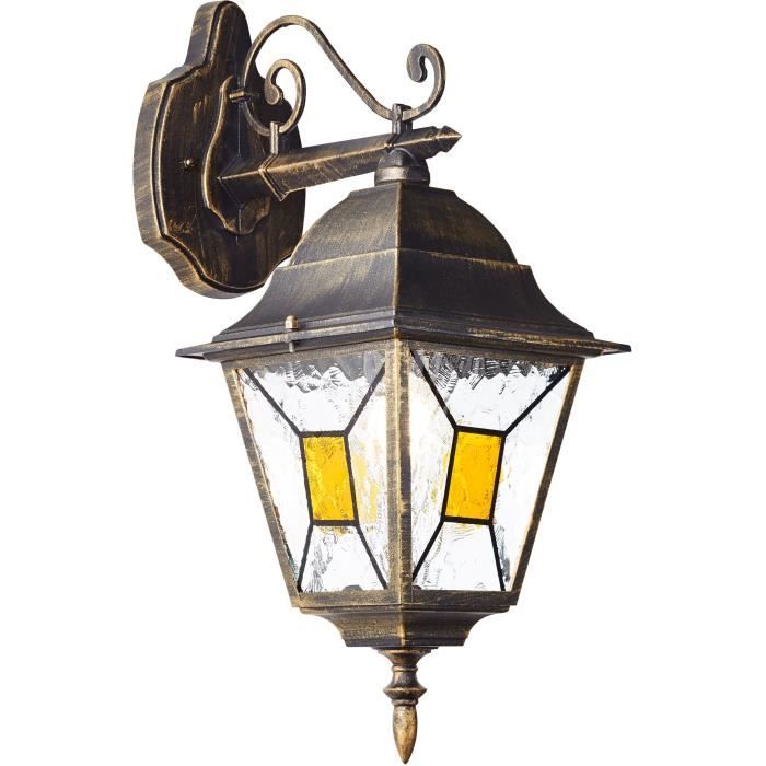 Image of Discendente Applique per esterni Janel, Dore nero, E27 Max 60W, Bulb non incluso