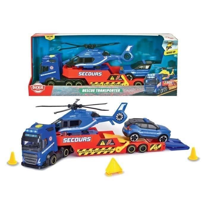 Image of Dickie - Camion da trasporto da 40 cm + Elicottero + Veicolo della Gendarmeria - A partire da 3 anni
