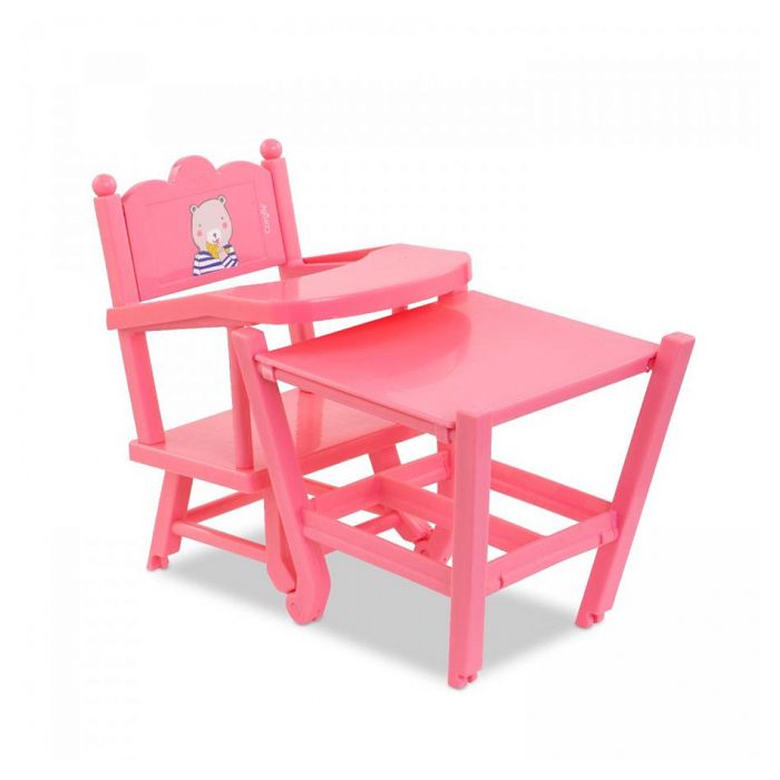Image of Corolle - sedia alta rosa - Accessorio per pasti - per Poupon 36 e 42 cm - 3 anni