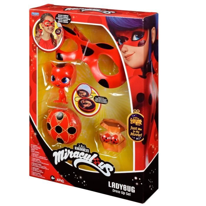 Image of Costume da Coccinella - Maschera specchio Yoyo Orecchini Kwami Tikki - BANDAI - Miraculous Ladybug - Set di trasformazione