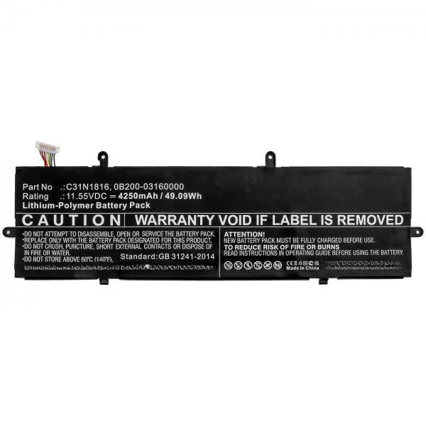CoreParts MBXAS-BA0274 ricambio per laptop Batteria (Laptop Battery for Asus - 49.09Wh Li-Polymer 11.55V - 4250mAh for Asus Flip 49.09Wh Li-Polymer 11