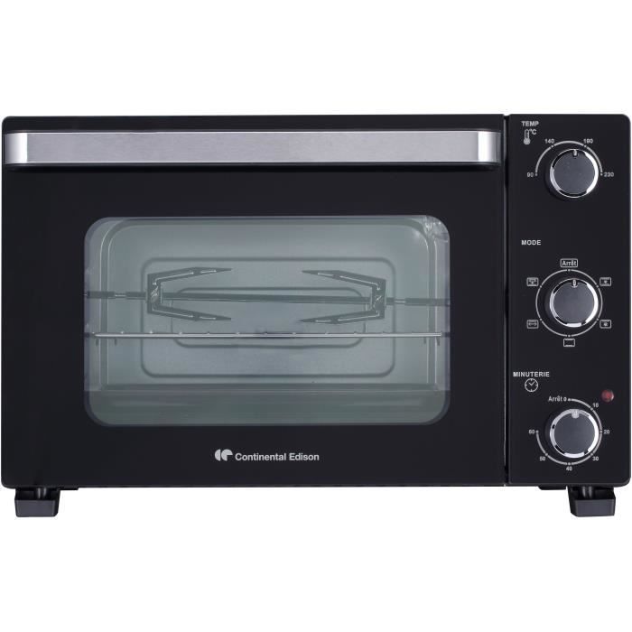 Image of CONTINENTAL EDISON CEMF28B2 - Miniforno elettrico 28L nero - 1500W - Girarrosto, Convezione naturale