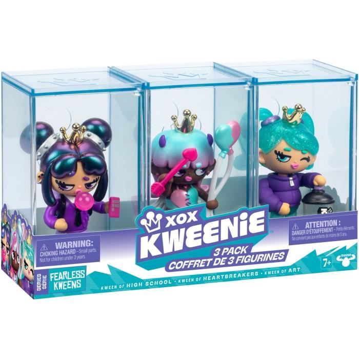 Image of Confezione di bambole - XOX KWEENIE - Serie Fearless - 13 cm - 3 bambole incluse - Finiture uniche
