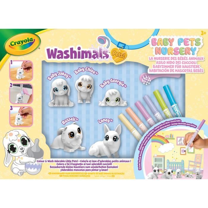 Image of Colorazione - CRAYOLA - Washimals Baby Pets Nursery Pack - Famiglia lavabile da colorare! bambini di 3 anni