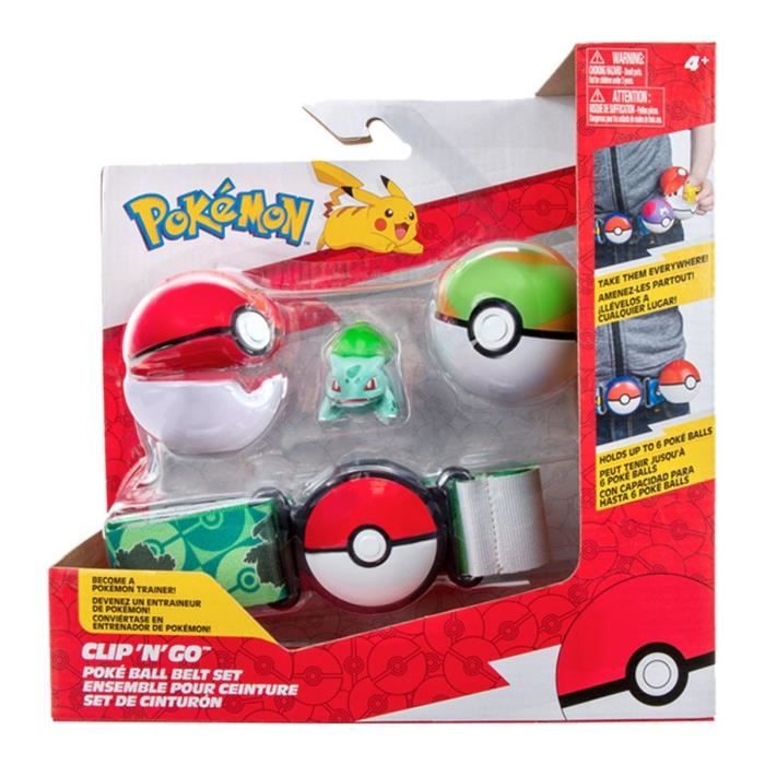 Image of Clip Belt 'N' Go Bandai - Pokémon - 1 cintura, 1 Poké Ball, 1 Nest Ball e 1 Figurina 5 cm Bulbizarra