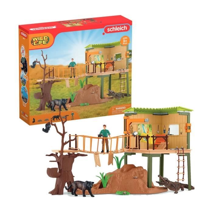 Image of Cofanetto Wild Adventure Station, figurine di animali selvatici, Schleich 42594 Wild Life, per bambini dai 3 anni