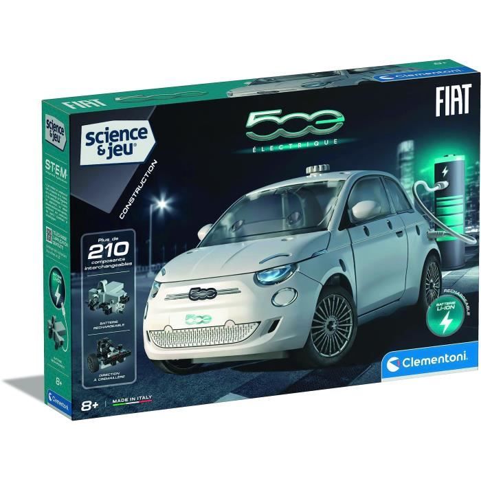 Image of Clementoni - Set da costruzione elettrico Fiat 500 - Applicazione disponibile - Made in Italy