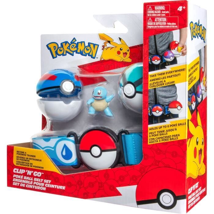 Image of Cintura - BANDAI - Pokémon Clip 'N' Go - 1 cintura, 2 Poké Ball e 1 statuetta Squirtle 5 cm