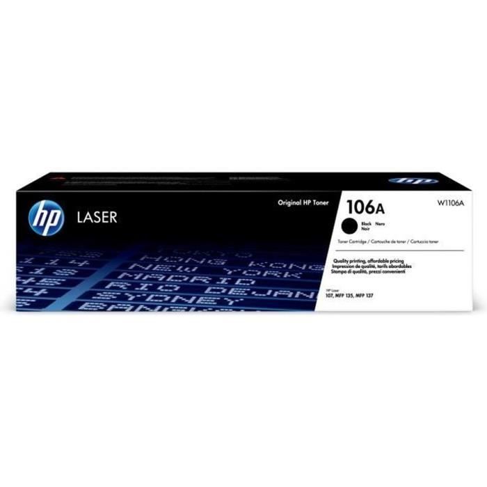 Image of Cartuccia toner nero originale HP 106A W1106A per stampanti HP Laser 107 e multifunzione HP Laser 135/137