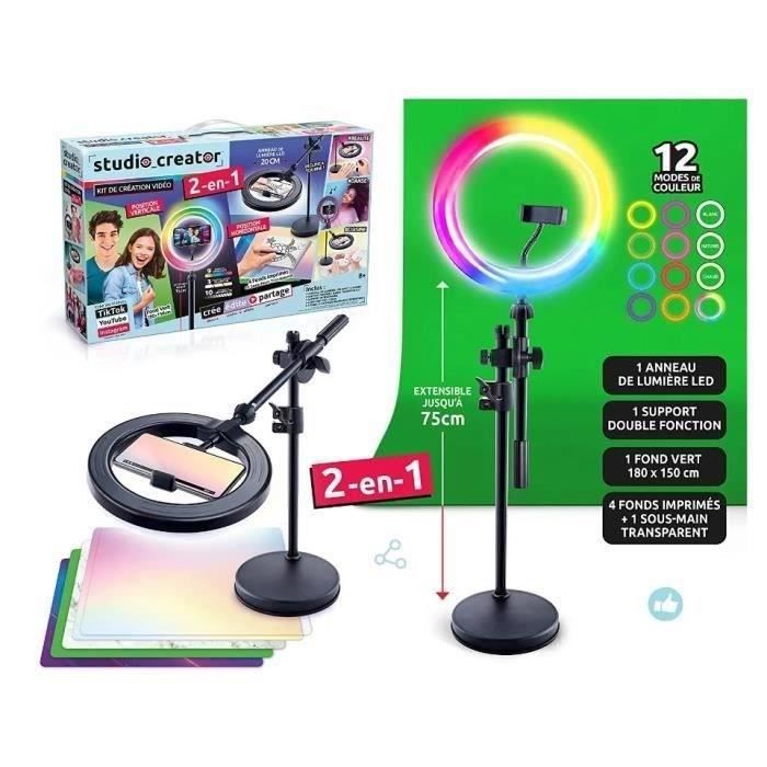 Image of Canal Toys - Studio Video 2 in 1 con anello luminoso a LED multicolore, supporto doppia funzione - Studio Creator - INF027