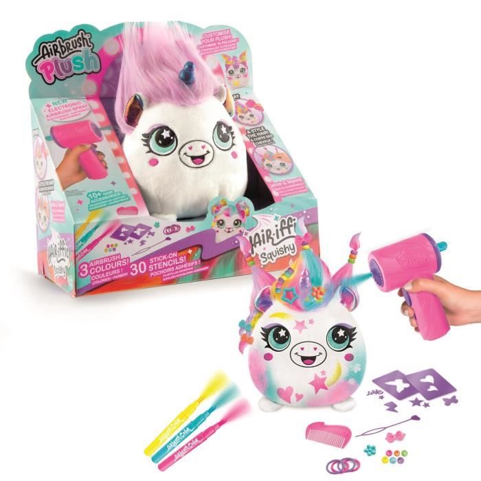 Image of Canal Toys - Peluche Airbrush - Peluche Squishy Hair'iffic da modellare e decorare con spray elettronico, pennarelli, -AIR 040- casuale