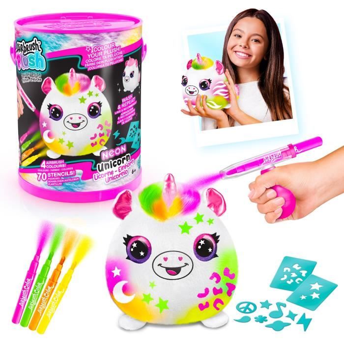 Image of Canal Toys - Peluche aerografo - Fusto di peluche Squish al neon con punte in feltro e stencil - AIR 022