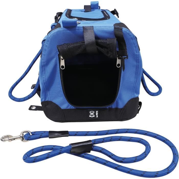 Borsa da trasporto - M PETS - REMIX 2 in 1 Blu - 41 x 28 x 28 cm - Pieghevole - Leggera - Cintura a pettorina