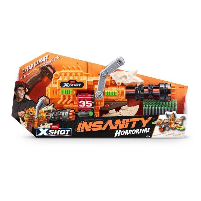 Image of Blaster da cintura - ZURU - XSHOT Insanity HorrorFire Dread Hammer - Blaster con cintura da 35 dardi e portata di 30 metri