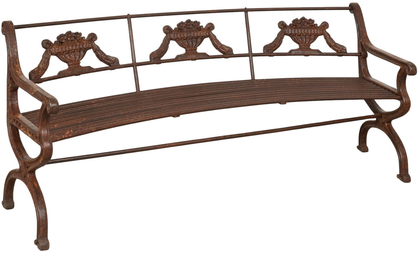 Biscottini Panchina in ghisa e ferro finitura anticata