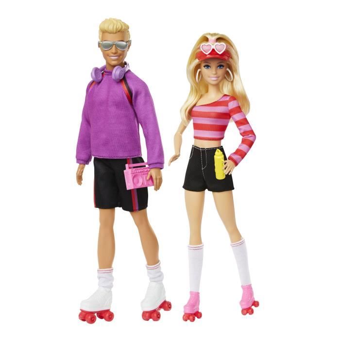 Barbie-Fashionistas-Box di bambole e accessori per pattini a rotelle HXK90