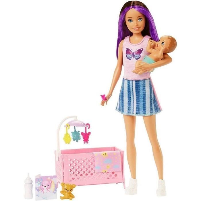 Barbie - Box skipper a letto - bambola playset - 3 anni e +