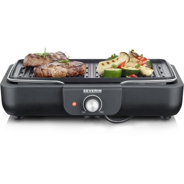 Image of Barbecue elettrico da tavolo - SEVERIN - PG8556 - Plancha grill con piastra rigata antiaderente