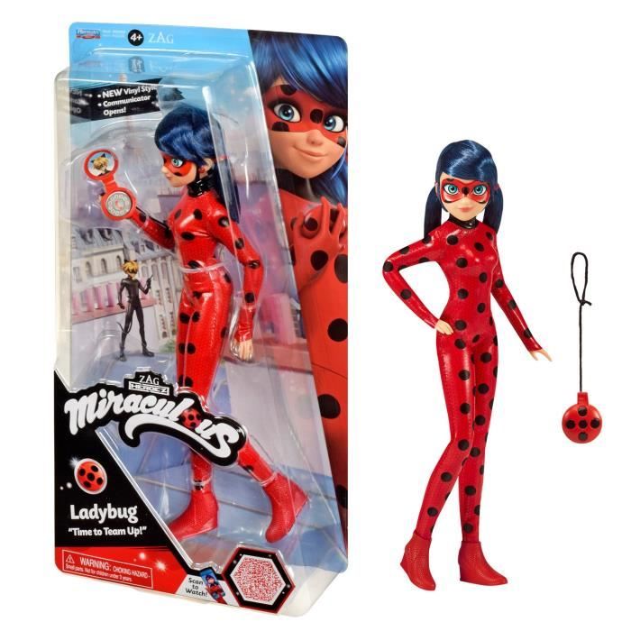 Image of BANDAI - Miraculous Ladybug - Fashion Doll 26 cm - Coccinella con il suo telefono - Nuovo costume effetto vinile - P50028