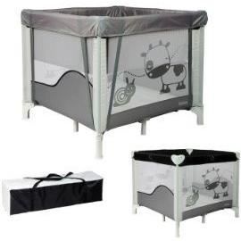 BAMBISOL - Box/culla pieghevole per bambini 90x90 cm con 2 livelli per dormire - Borsa per il trasporto, area giochi