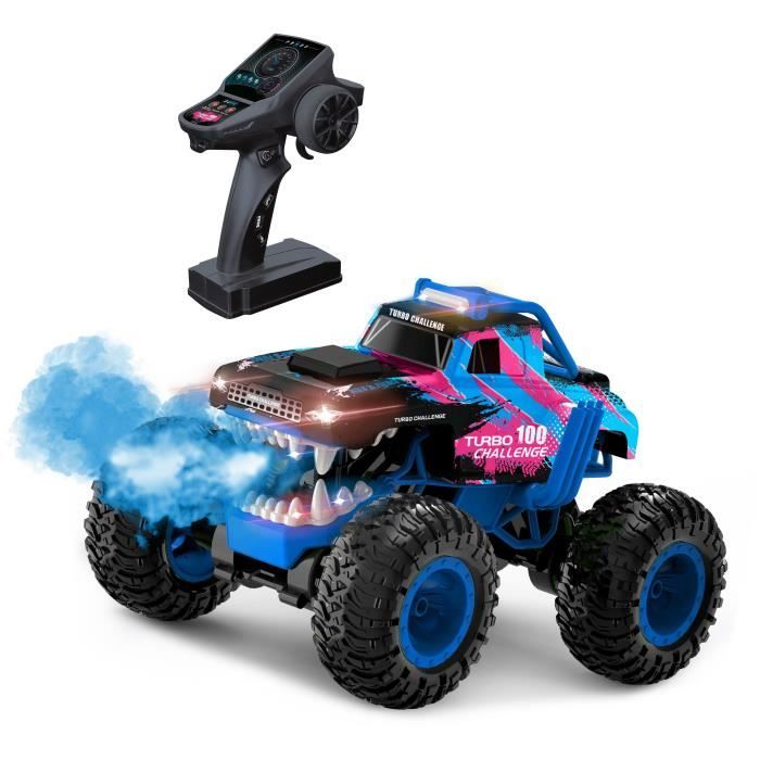 Image of Auto telecomandata - TURBO CHALLENGE - Smashroar TC100 - Opzione fumo - Blu - 1/12 - Batteria ricaricabile e batterie incluse