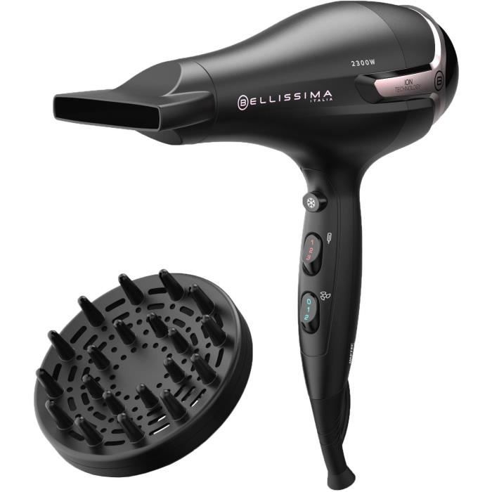 Image of Asciugacapelli - Bellissima - Ionic S9 2300W - Per Capelli Lisci e Mossi - 2 Velocità 3 Temperature - Diffusore Concentratore