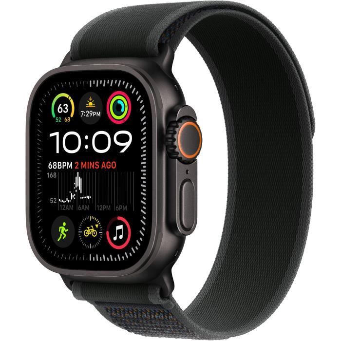 Apple Watch Ultra 2 GPS + Cellular - 49mm - Cassa in Titanio Nero - Cinturino Trail Loop Nero - S/M