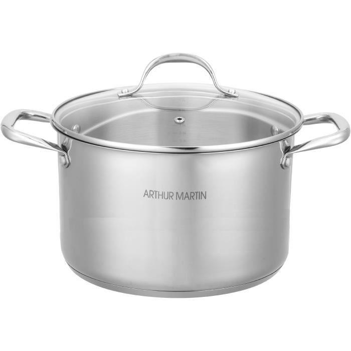 Image of AM0073 Arthur Martin Pentola 32 cm con coperchio Acciaio inossidabile Tutte le fonti di calore compresa l'induzione