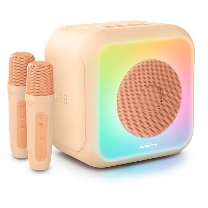 Image of Altoparlante karaoke illuminato - BIGBEN - Fishing - Bluetooth, 30 W, 2 microfoni wireless USB-C, equalizzatore, batteria agli ioni di litio