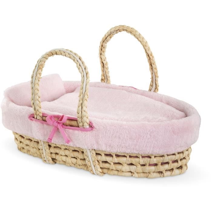 Image of Accessori per bambole - COROLLE - Set culla in peluche rosa - per bambole da 36 e 42 cm - da 3 anni