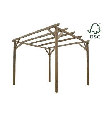 GAZEBO PERGOLE PERGOLA LASA IMPREGNATO MT.3X3 GAZEBI ARREDO GIARDINO