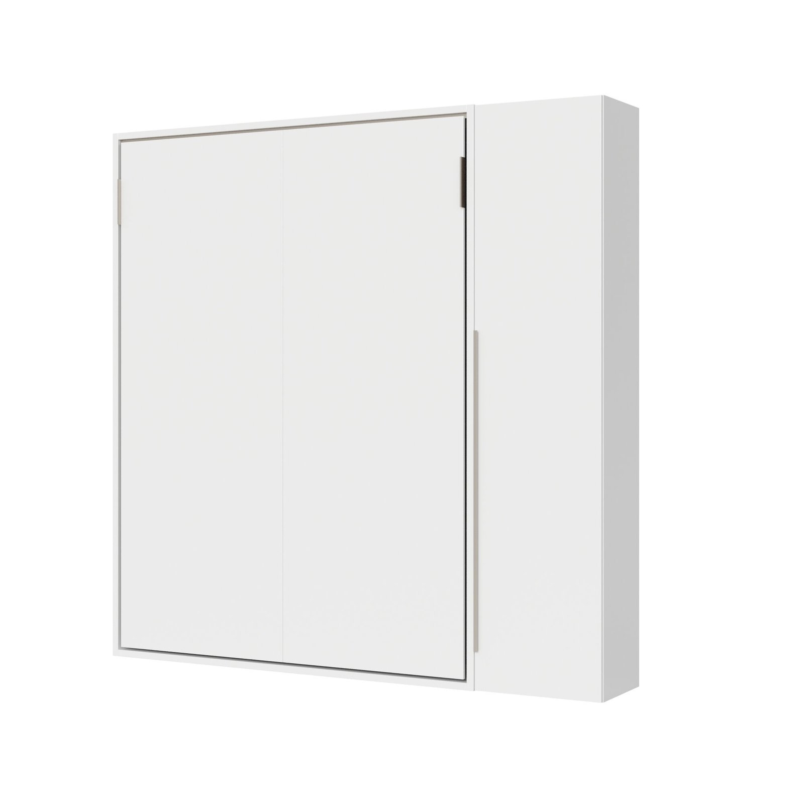 Letto matrimoniale francese a scomparsa 140 con armadio 1 anta destra - VERSIA Materasso: Senza Materasso, Colore Struttura: Bianco