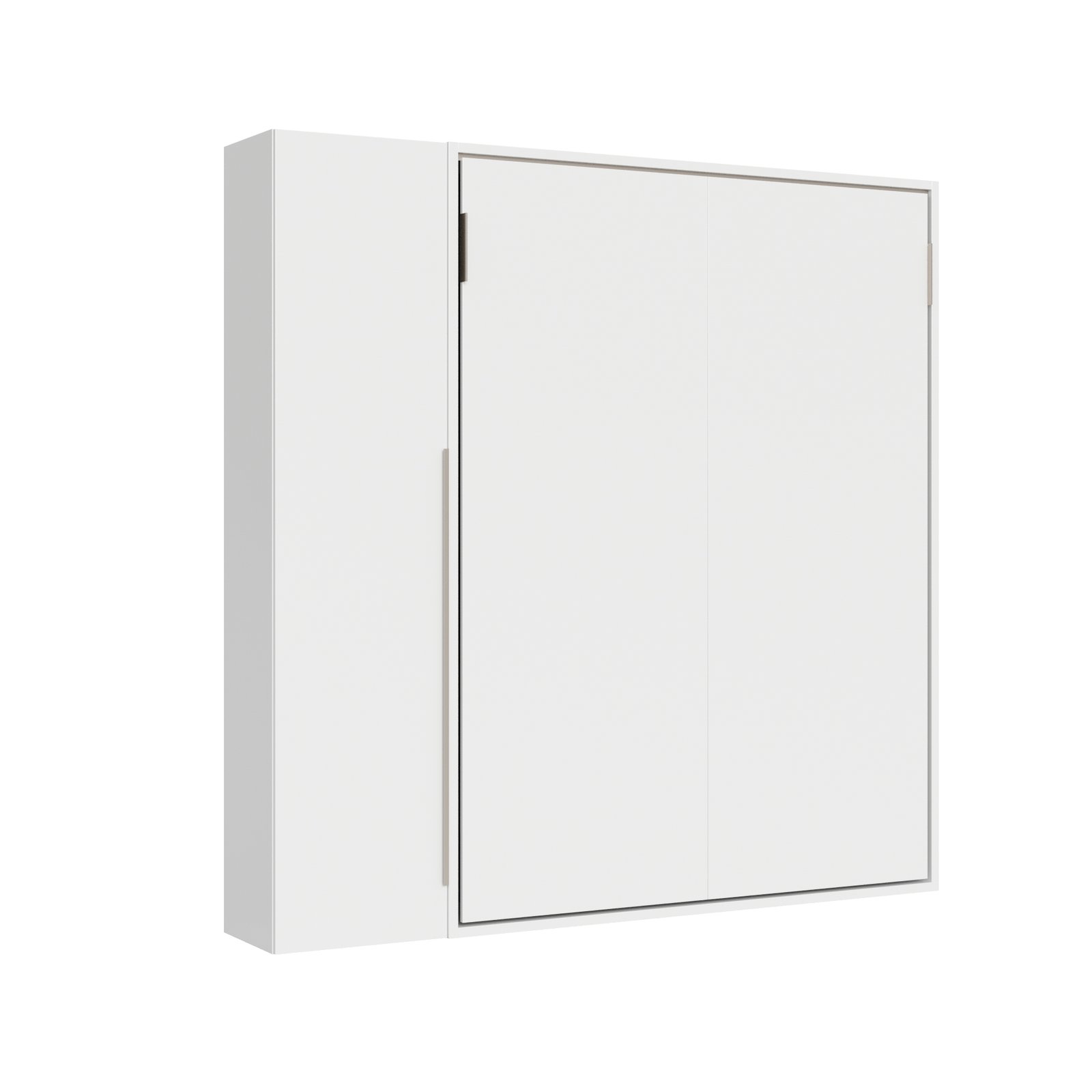 Letto matrimoniale francese a scomparsa 140 con armadio 1 anta sinistra - VERSIA Materasso: Senza Materasso, Colore Struttura: Bianco