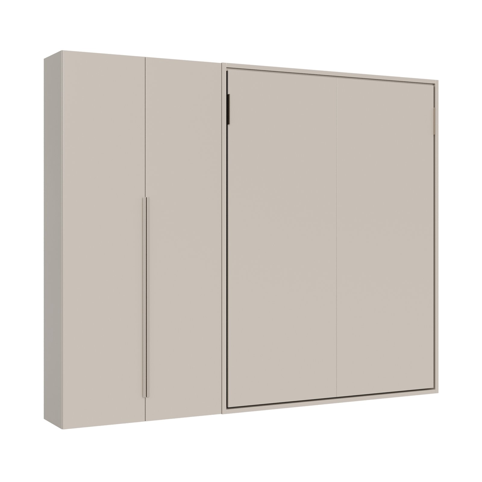 Letto matrimoniale a scomparsa 160 con armadio sinistra 2 ante - VERSIA Materasso: Senza Materasso, Colore Struttura: Argilla