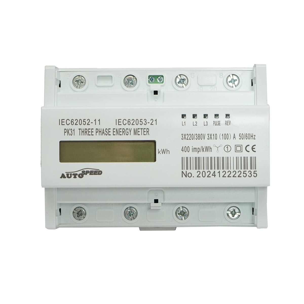 Image of Contatore, contatore digitale intelligente trifase 380 VAC, 3x100A, guida DIN 7 moduli MF0028-02816