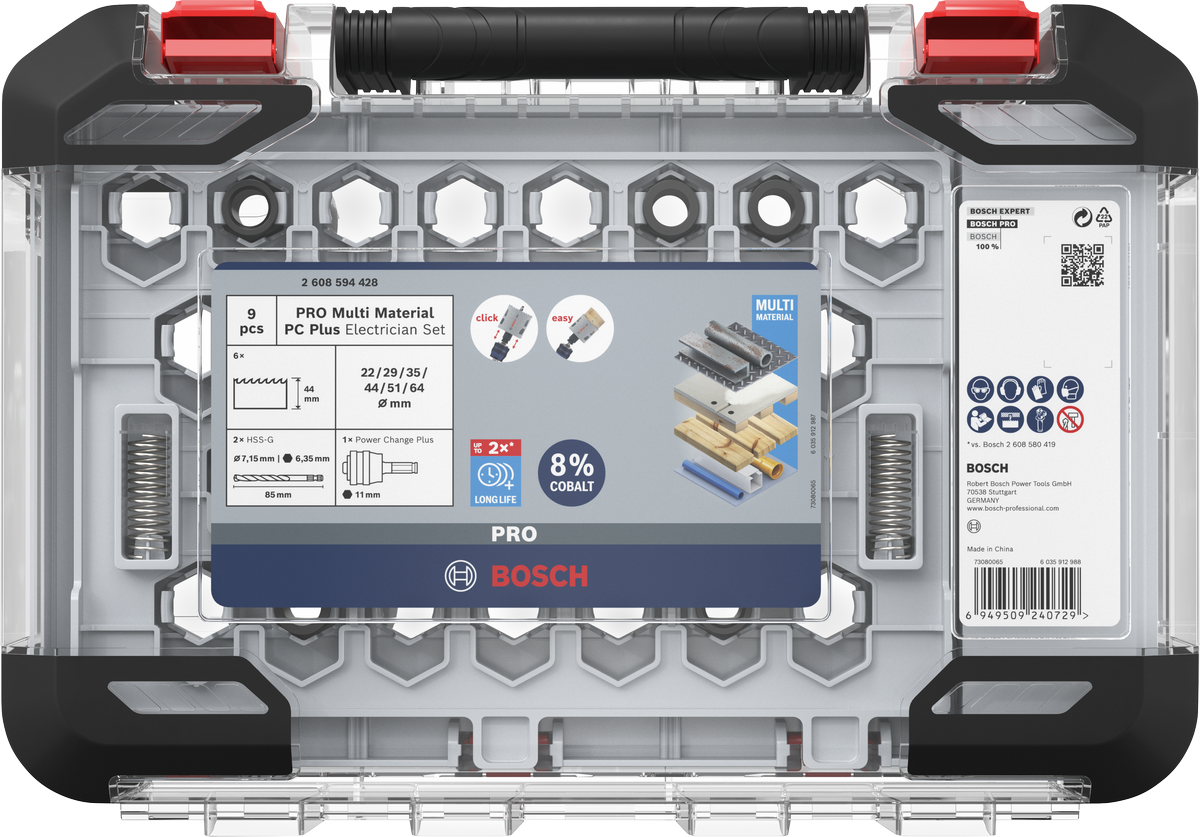 Bosch PRO Multi Material PC Plus – Set Seghe a Tazza (9 pezzi, cod. 2608594428)