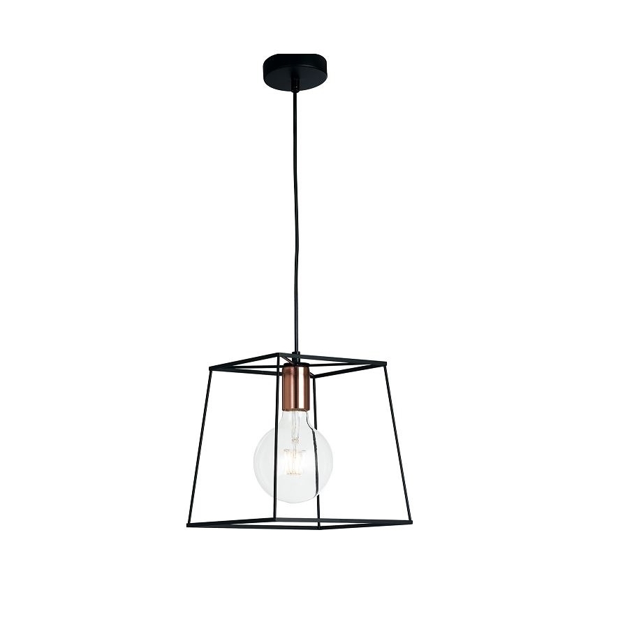 LAMPADARIO HARLEM E27 25X25XH125CM NERO/RAME.