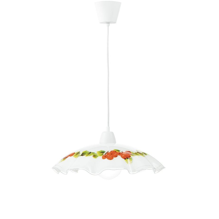 LAMPADARIO RIBES E27 D.42XH120CM BIANCO/FRUTTI.