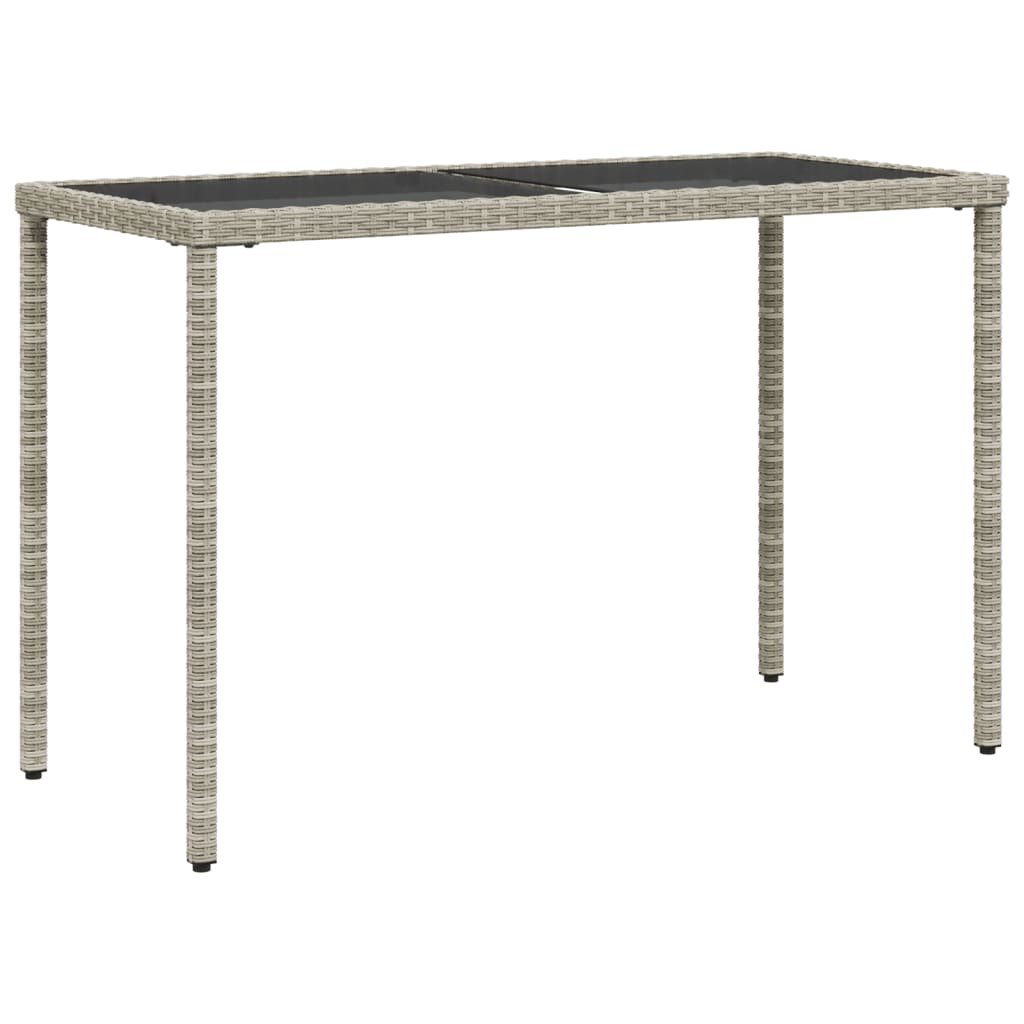 vidaXL Tavolo Giardino Piano Vetro Grigio Chiaro 115x54x74 Polyrattan